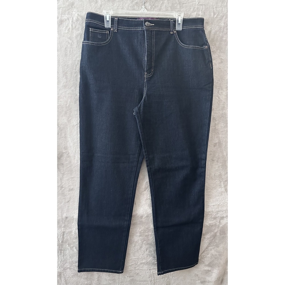 Gloria Vanderbilt Jeans Womens 14 Dark Wash Straight High Rise Classic Denim